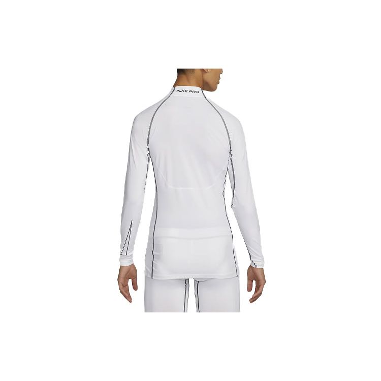 Nike Logo Print Solid Color Sports Training Tight Long Sleeve Fitness Top Men Tops White DD1987-100