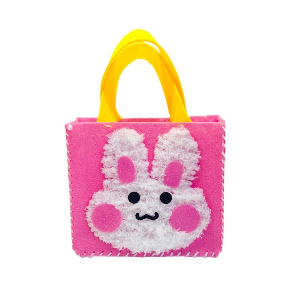 Cartoon DIY Felt Animal Bag Soft Yarn Needle Embroidery Kit Educational Craft Kits  Children