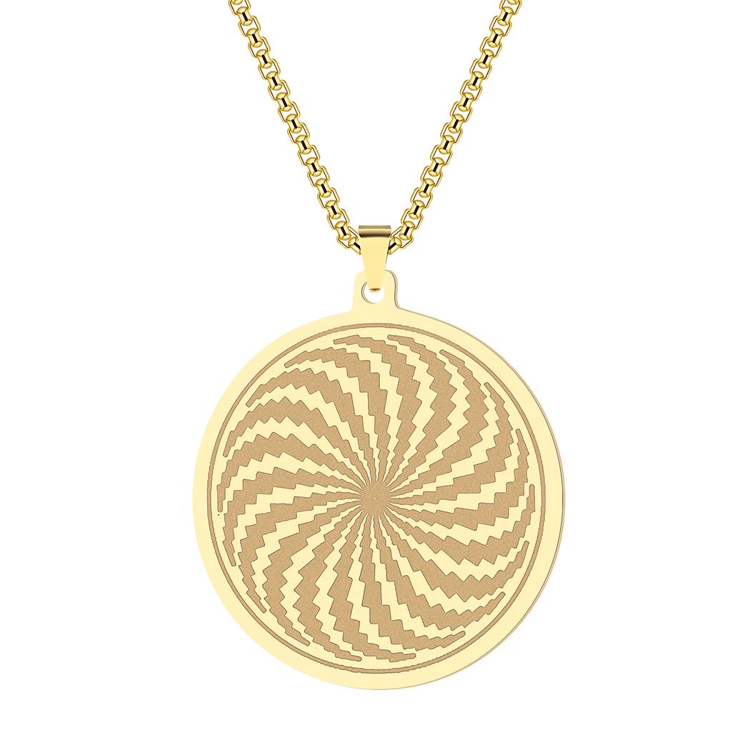 

Stainless Steel Round The illusion of Charm Necklaces Hypnosis Amulet Lucky Protection Talisman Pendant Necklace