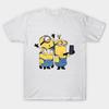 Men Black Print T-shirt Minions Gang No-Cut Transfer Paper Print Cotton Tshirt