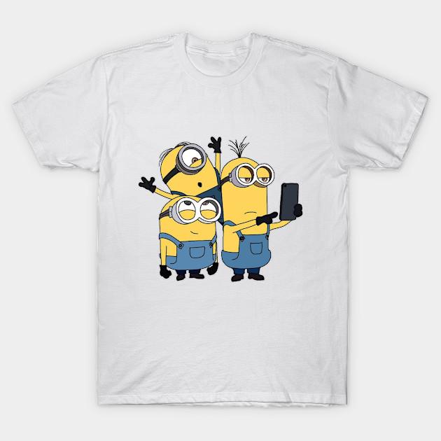 Men Black Print T-shirt Minions Gang No-Cut Transfer Paper Print Cotton Tshirt S белый