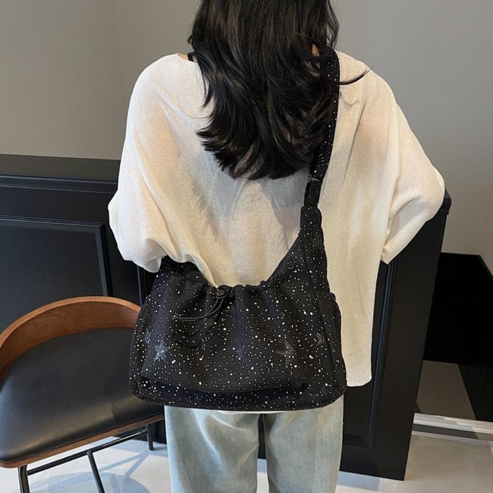 Casual Square Shoulder Bag Soft Sports Crossbody Bag Simple Commuting Tote Bag  Travel