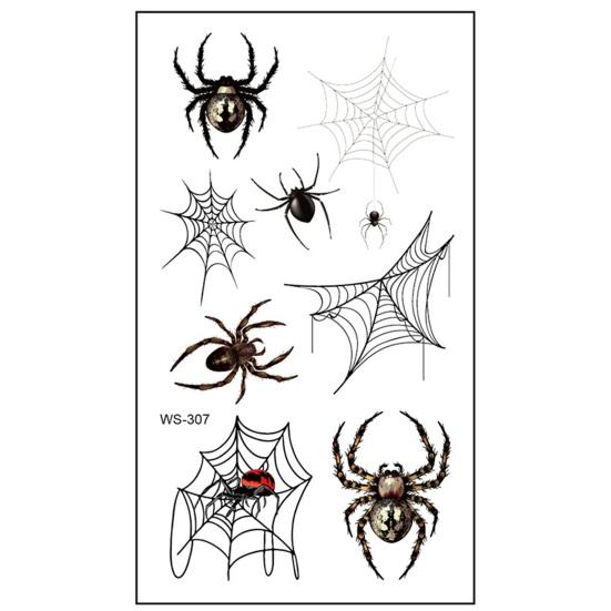 10Pcs Halloween Tattoo Stickers Realistic Waterproof Temporary Spider Stickers for Festive Decoration