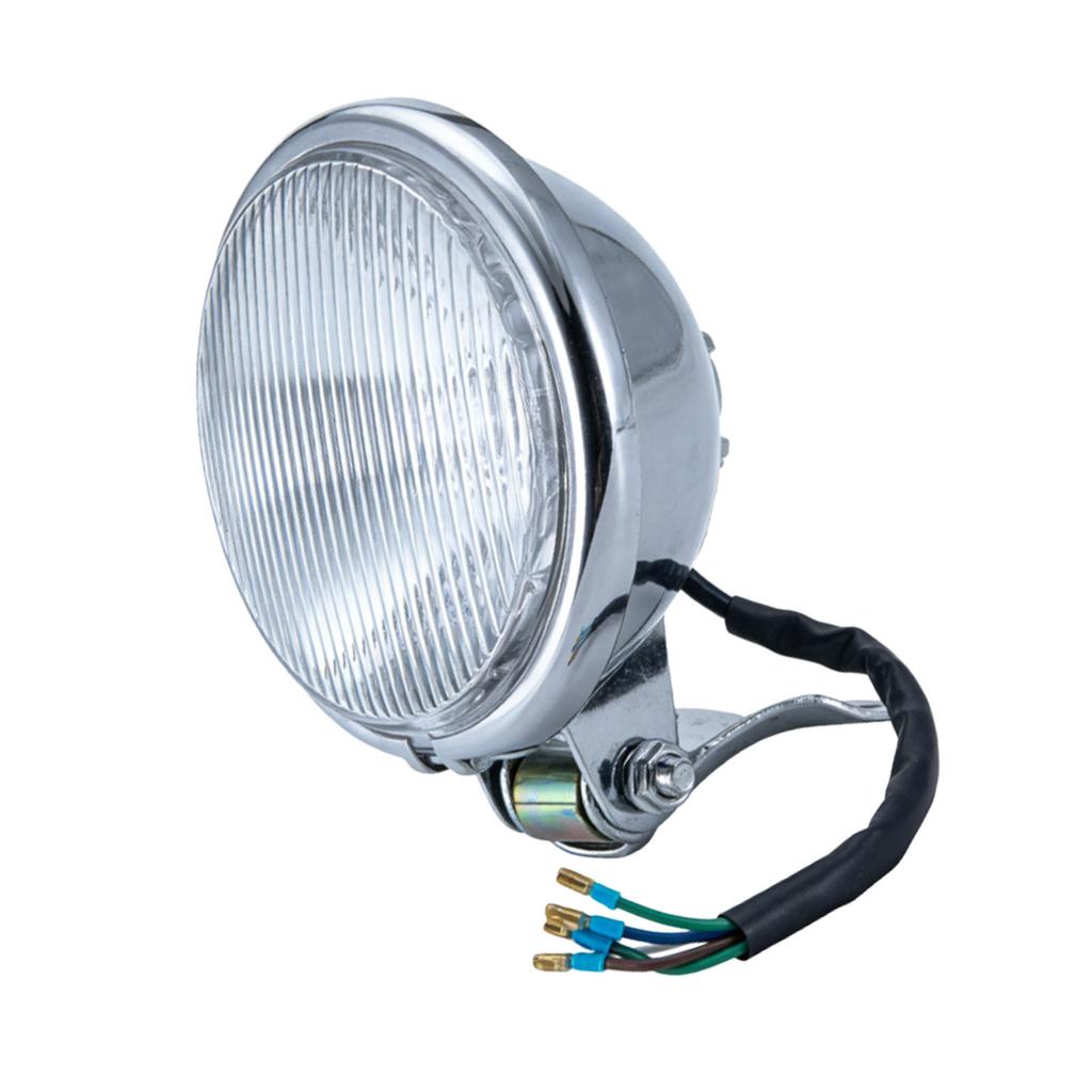 Motorcycle Headlight High Brightness Waterproofing Thickened Metal Shell Retro Motorcycle Front Lamp Electroplated and