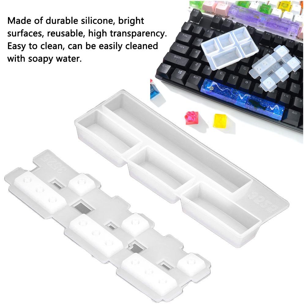 White Silicone Keycap Mould Reusable Bright Surfaces Keycaps Silicone Mould Clear Personally Constructed Resin Keycap Mould