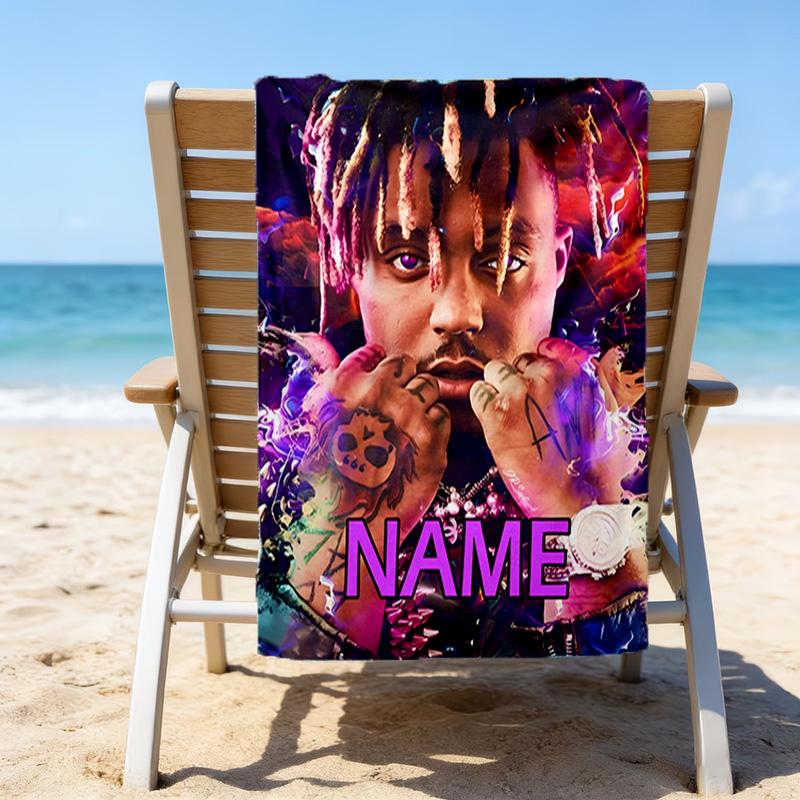 1pc Rapper1 Beach Towel with Custom Name, Beach/Swimming/Bath/Picnic/Camping Towel, Suitable for Seaside Beaches