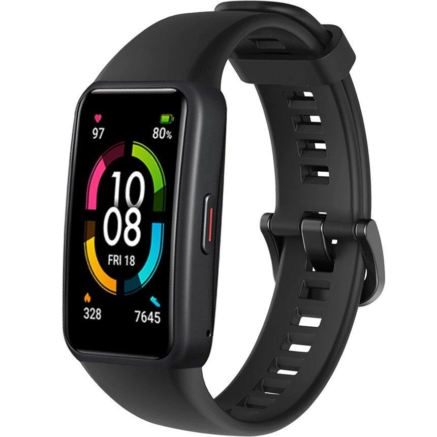 Silikonarmband für Huawei Band 6 / Honor Band 6, Schwarz