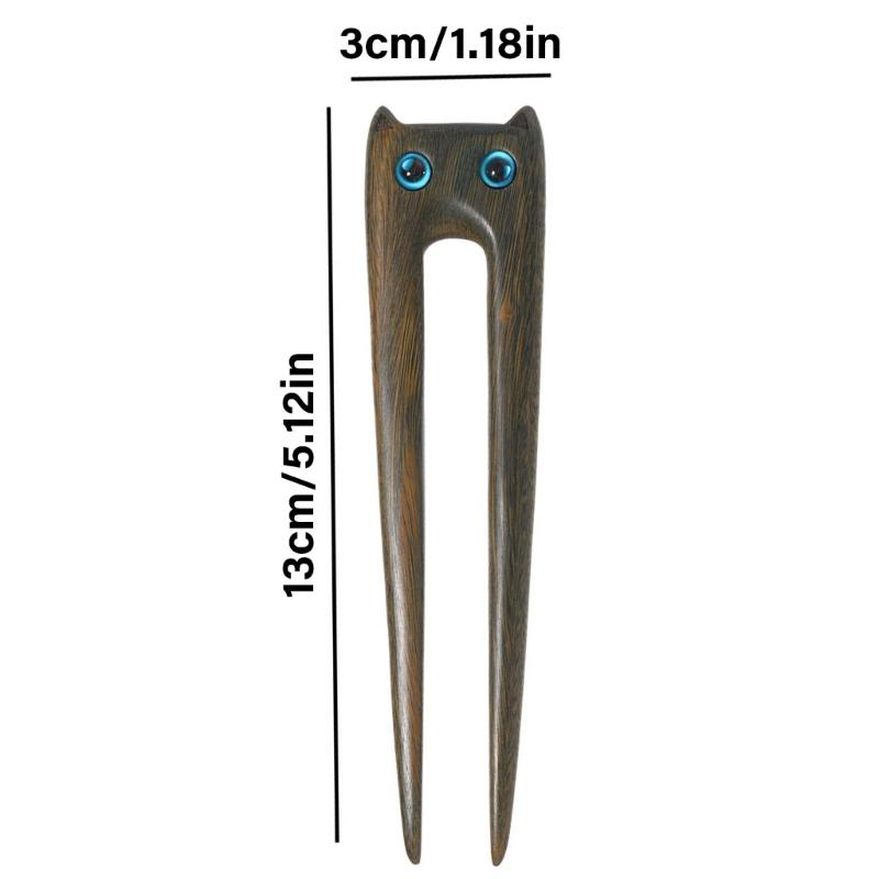 Delicate Cats Hairpin Cats Hair Jewelry Fashionable Hair Barrette Hair Adornments Wood Texture for Party Daily Wear