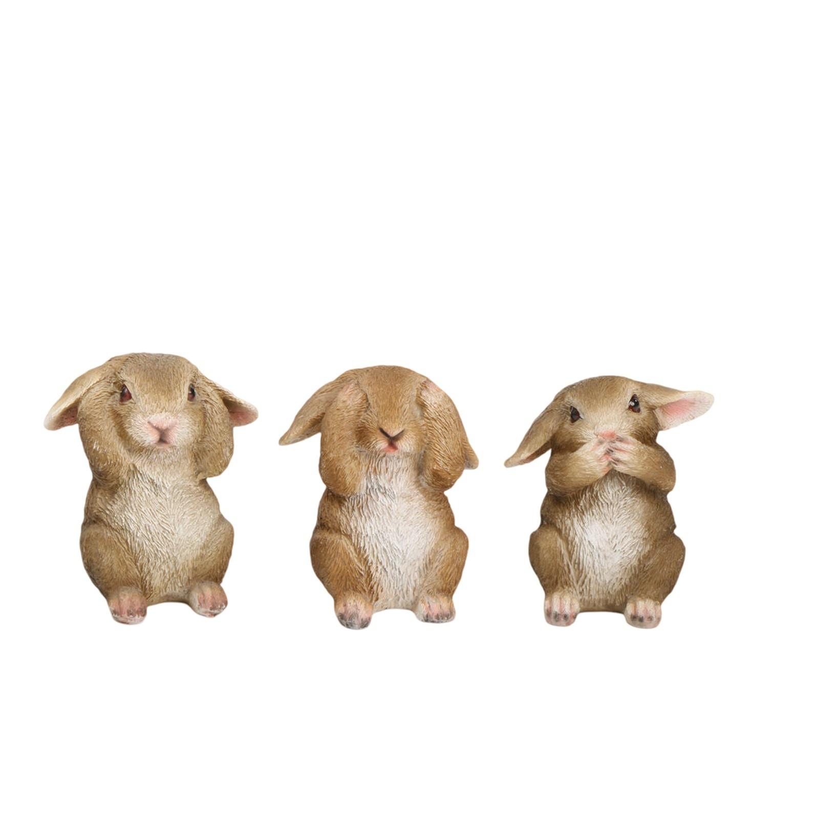 

Три животных, без маленьких кроликов, изделия ручной работы из смолы, декоративные украшения для сада, цветочных горшков, садов и дворов 3 шт. One Size