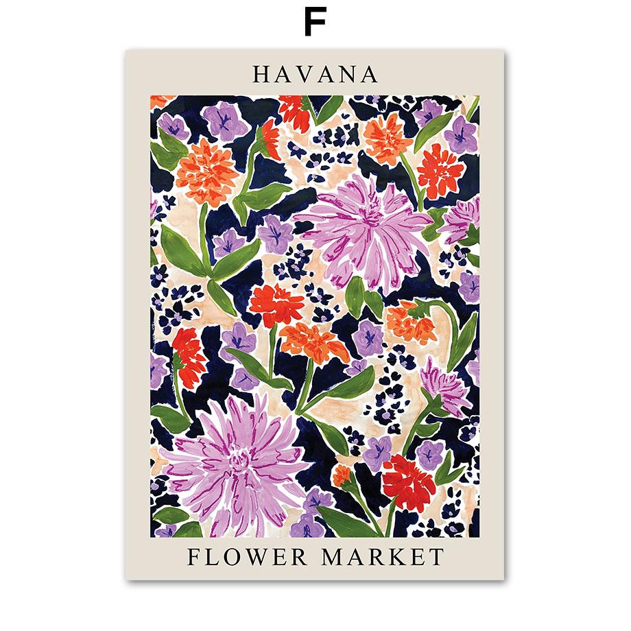 Flower Market London Paris Libon Abstract City Poster And Prints Wall Art Canvas Painting Hotel Bar Pictures Living Room Decor