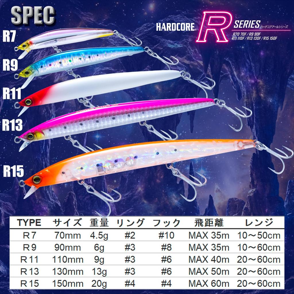 DUEL Salt Lure Hardcore R13 130mm 13g Floating Ghost Orange