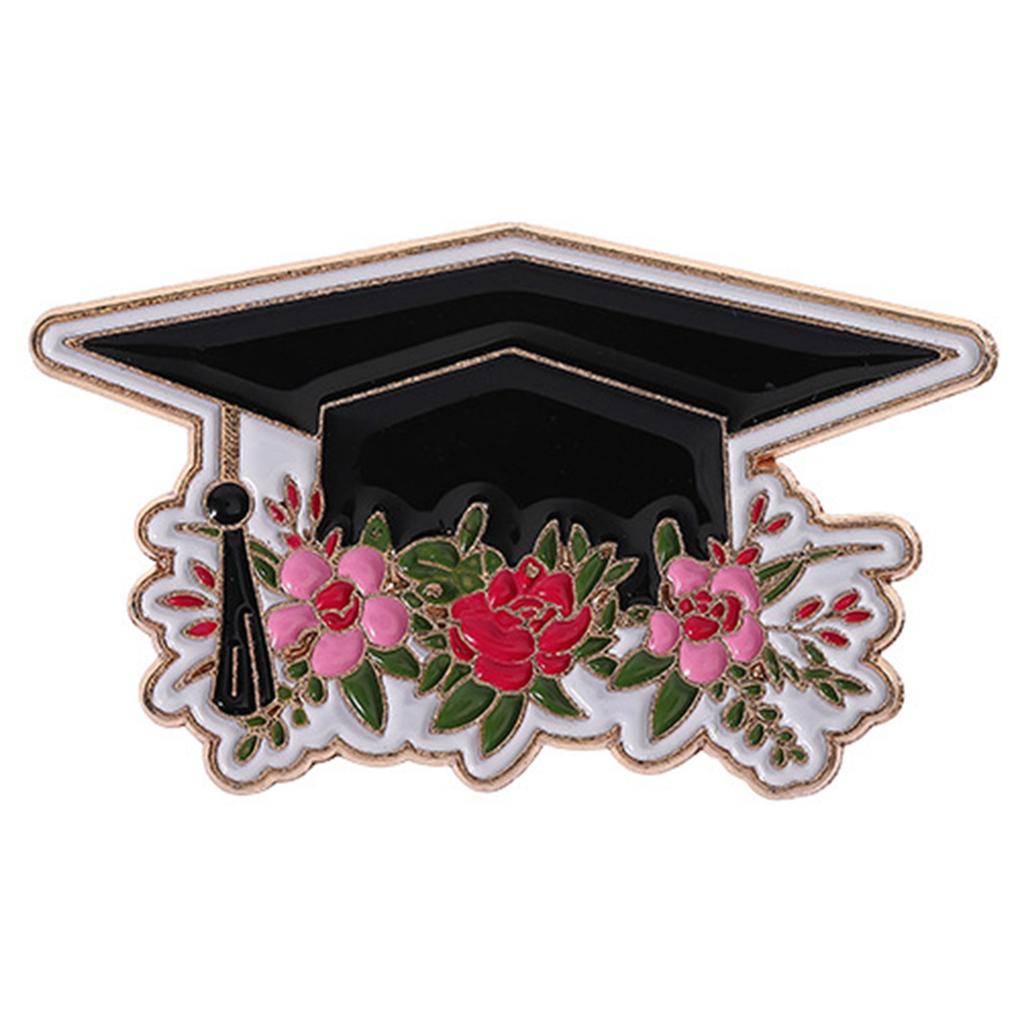 Graduation Cap Brooch Set Elegant Alloy Hat Lapel Pins Graduation Hat Pin For 2025 Graduate Women Celebrations