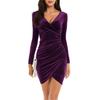 Sametové bodycon šaty s výstřihem do V: Štíhlé a elegantní večerní oblečení pro ženy
