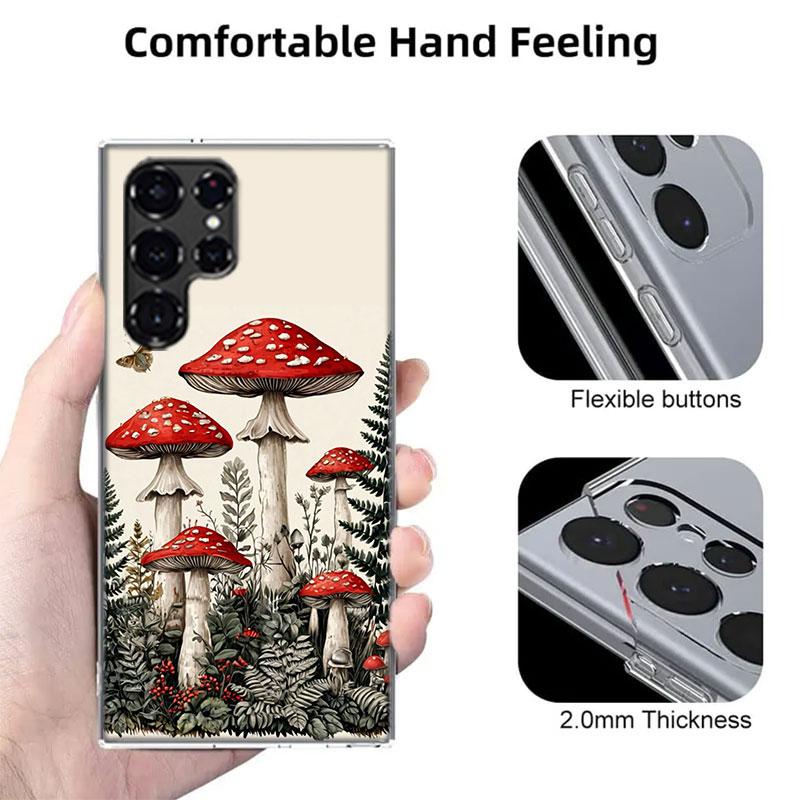 Colorful Mushroom Cases Phone Case for Samsung Galaxy S26 Ultra S25 Edge S24 S23 FE S21 Plus S20 S22 S10 Cover TPU Capa Shell Sh