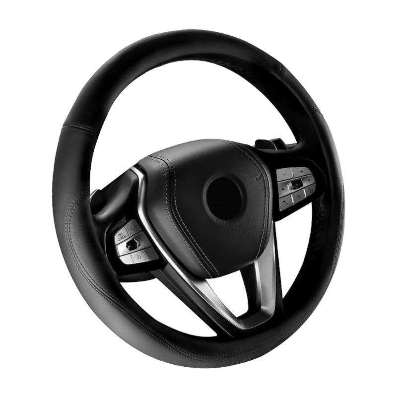 Anti Fatigue Universal 15 Inch Car Steering Wheel Protector Cover Enhancer Synthetic Leather Easy Install Nonslip Design