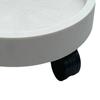 Flower Pot Tray Wheels Round Shape Removable Rotating Wheels Plant Stand for Balcony White