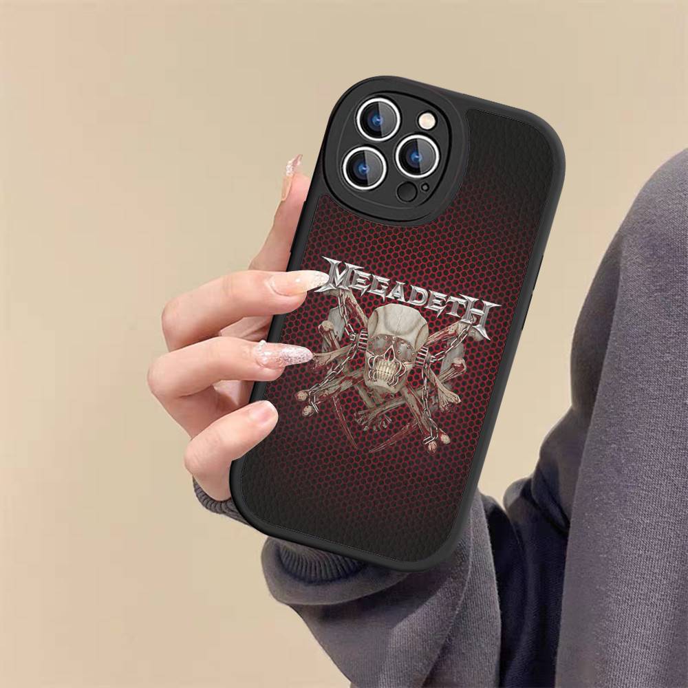 M-Megadeth Logo Phone Case For IPhone 16 15 14 13 12 11 Pro Max Plus Leather Shockproof Cover