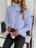 Women's Solid Color Versatile Set Sleeves Sweater Autumn Winter High Neck Top