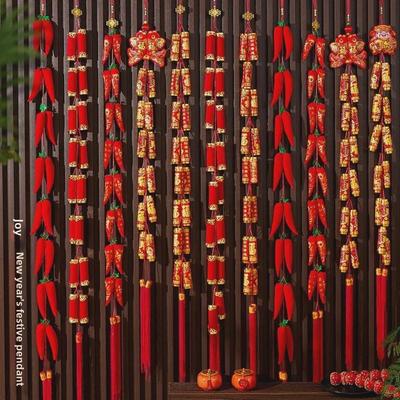2025 Year of the Snake Spring Festival Firecracker Pendant Chili Hanging String Chinese Knot Wall Decoration