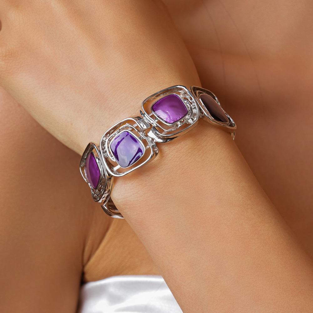 Elastic Colored Oil Rose Bracelet Waterproof Women's Hand Bracelet  Gifts for Women Girl