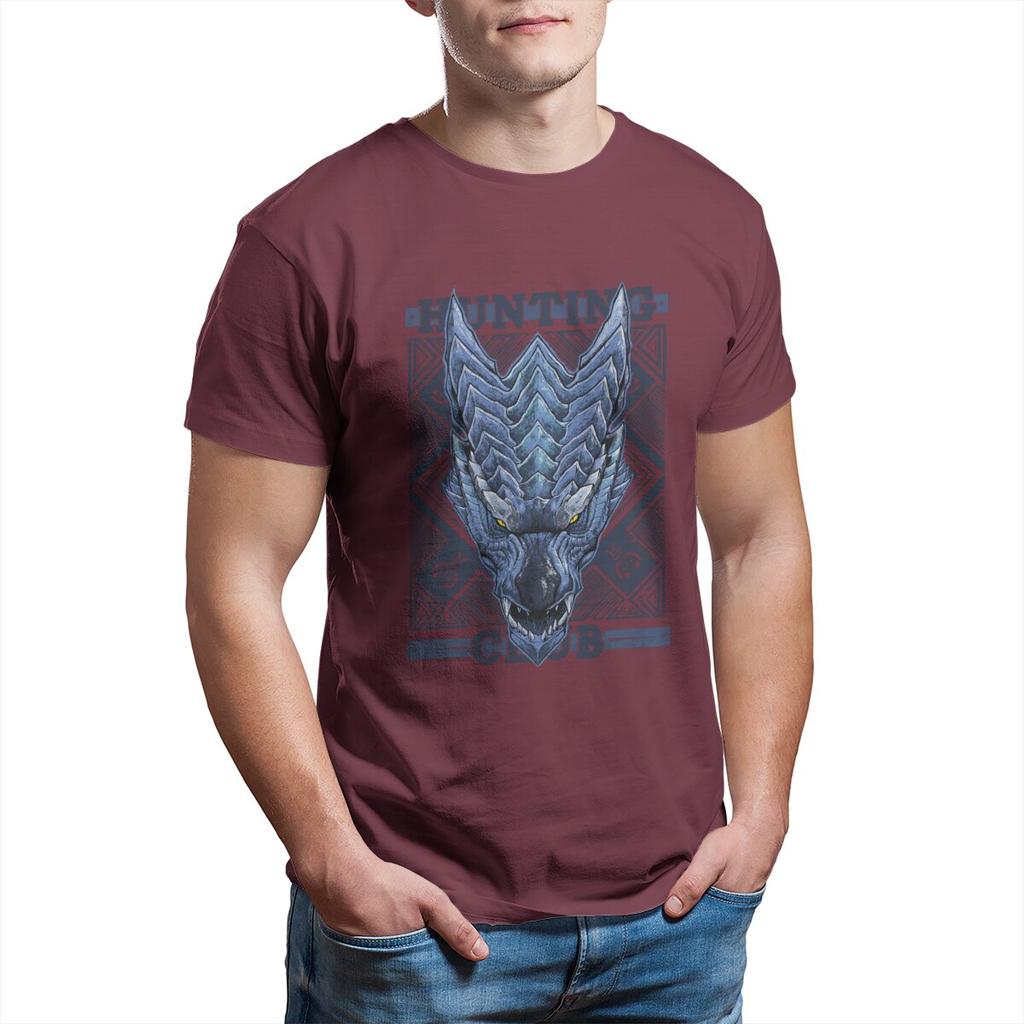 Monster Hunter World  Hunting Club Werewolf Wyvern T Shirts RPG Game Pure Cotton Printed Clothing Cool Summer T-Shirts
