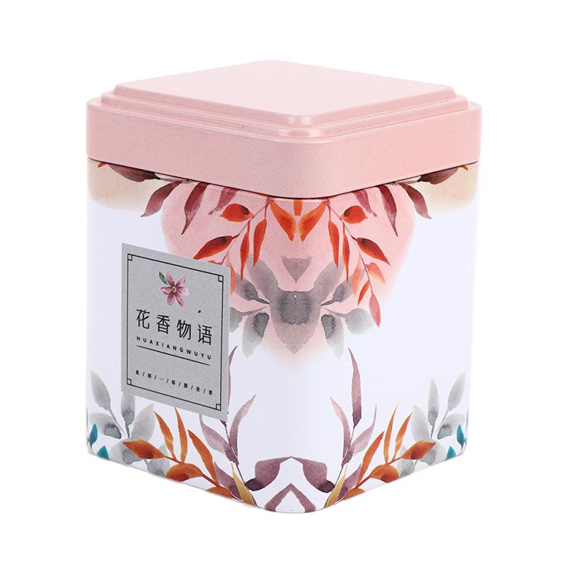 Tea Sealed Box Kitchen Storage Container Jar Tin Square Can Candy Iron Vintage