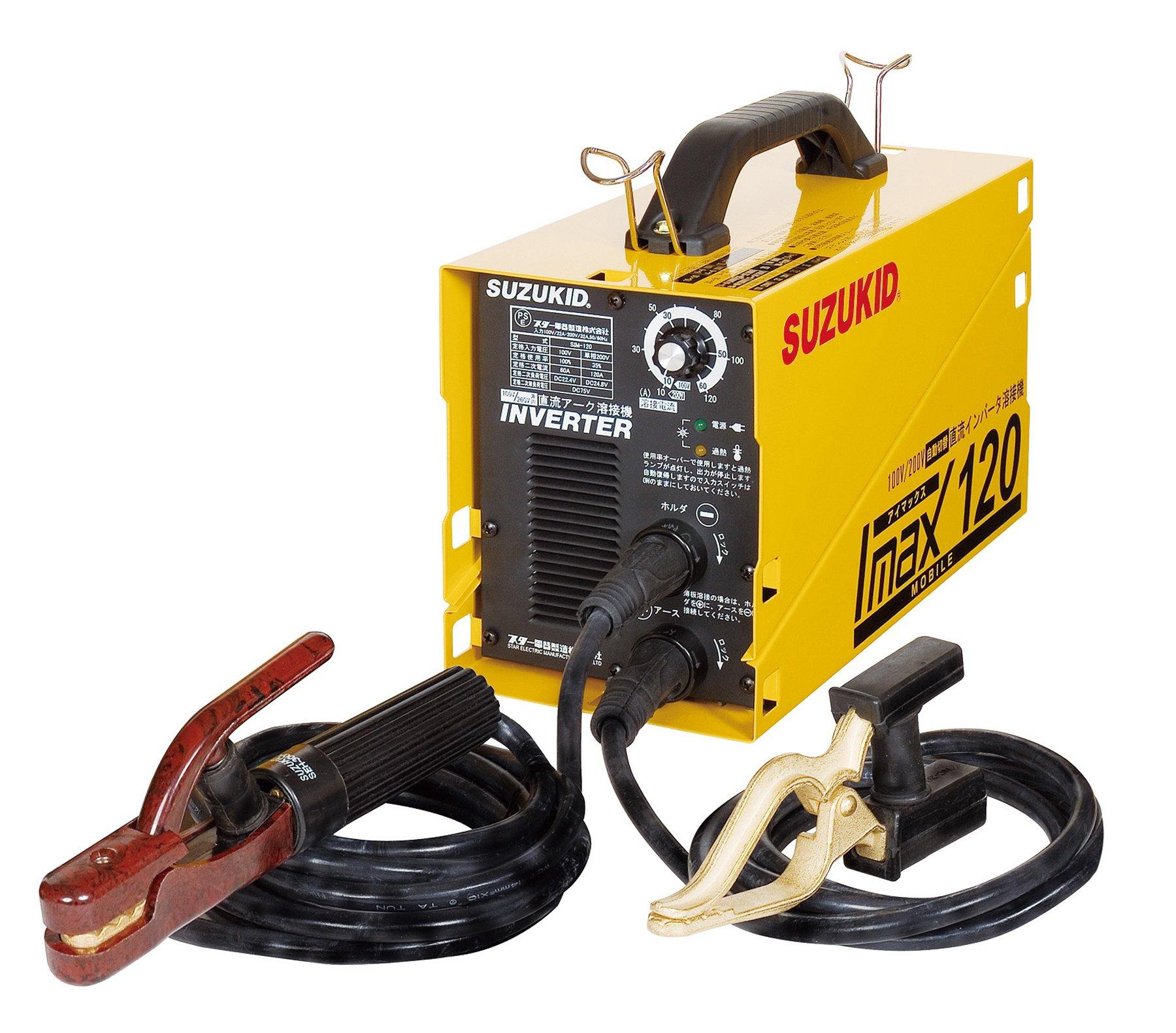 

SUZUKID Arc Welding Machine IMAX 120 Dual Use DC Inverter 100V/200V SIM-120 жовтий