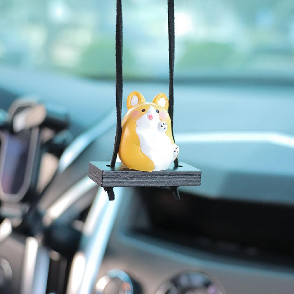 Rear View Mirror Charm Dog Decoration Cute Ornament Charm For Interior Car Auto Truck Automotive Rearview Mirror Women Men Girl