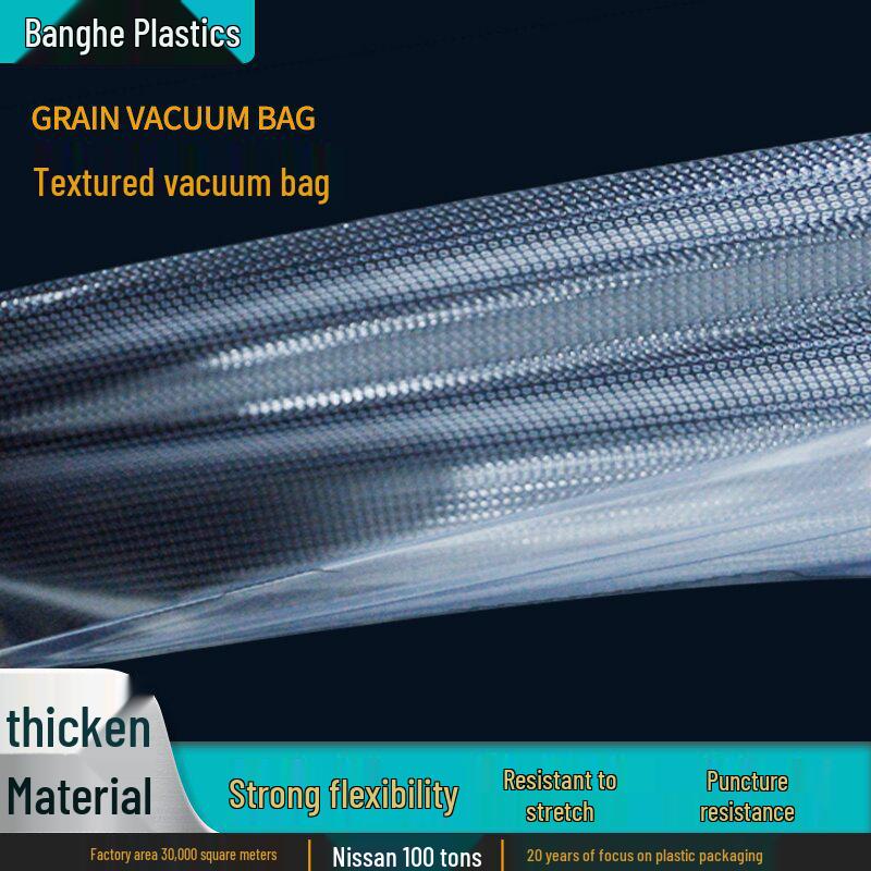 Thickened Vacuum Seal Mesh Pattern Food Storage Bags with Pump, Transparent Compression Bags for Freshness.