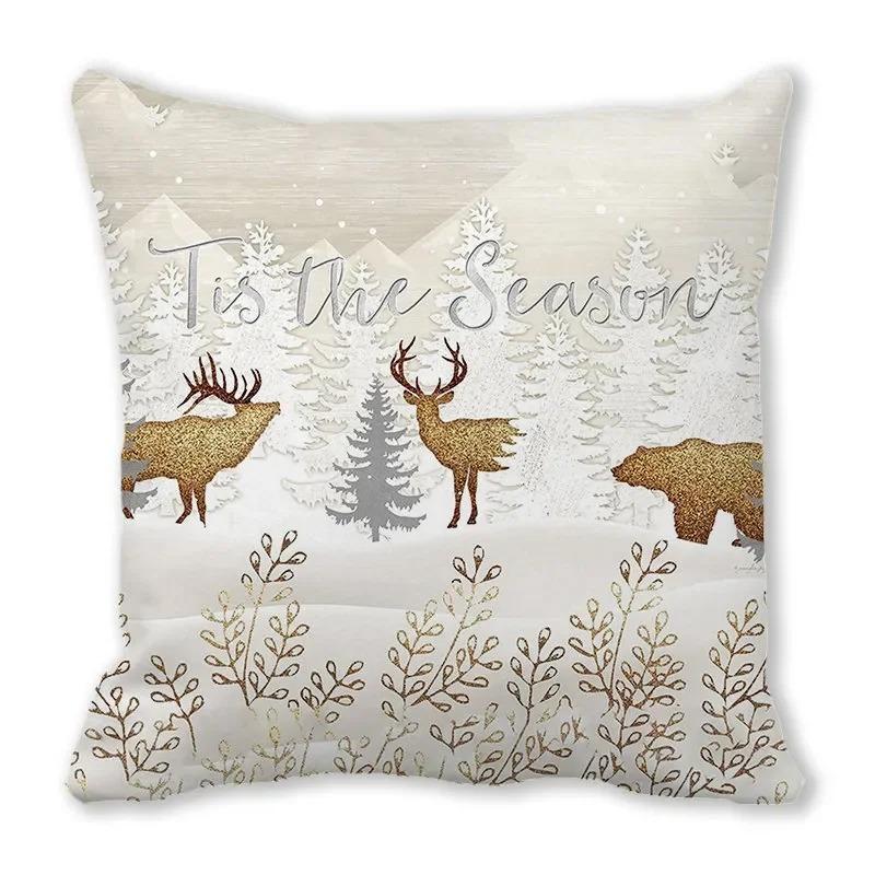 Christmas Themed Pillowcases Car Accessories Office Santa Claus Living Room Sofa Home Pillowcases
