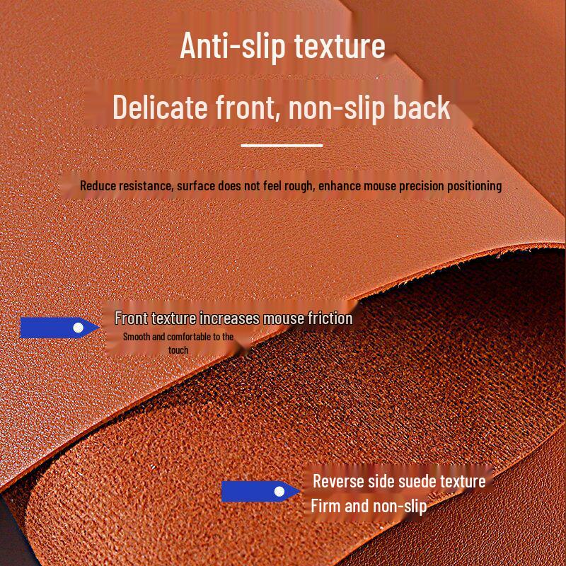 Extra Large Non-Slip Leather Mouse Pad - Stain-Resistant Computer Desk Mat with Pattern Logo