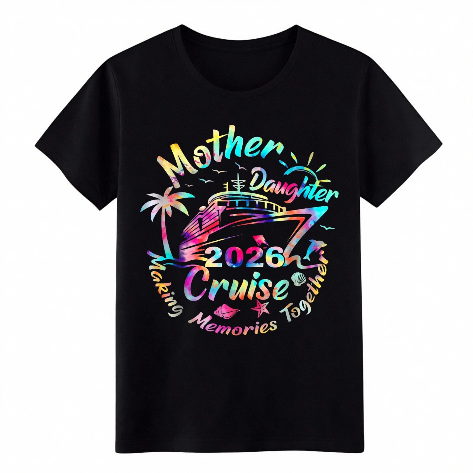 

Mother Daughter Cruise 2026 T-Shirt-Vintage Vacation Graphic Tee Free Shipping L