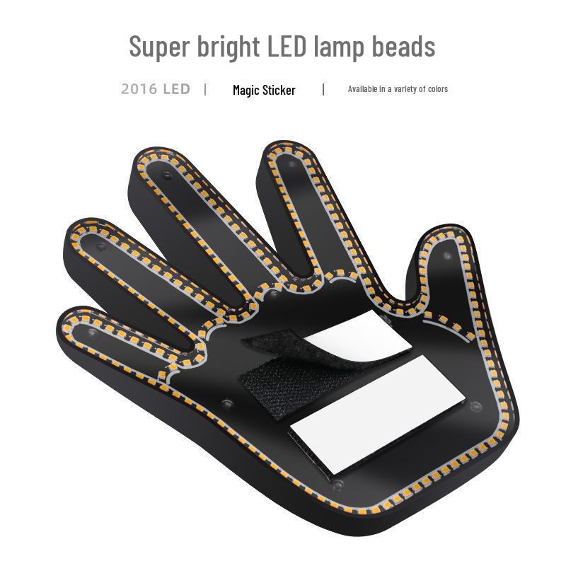 Car LED Multicolor Gesture Light: Seven-Color Glowing Palm Warning & Atmosphere Decoration