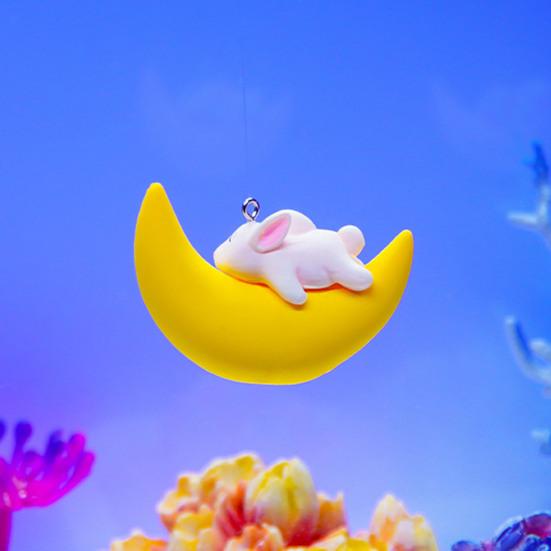 Floating Moon Bear Ornament Cute Mini Moon Bear Fish Tank Accessory for Underwater Landscape Aquarium Decoration