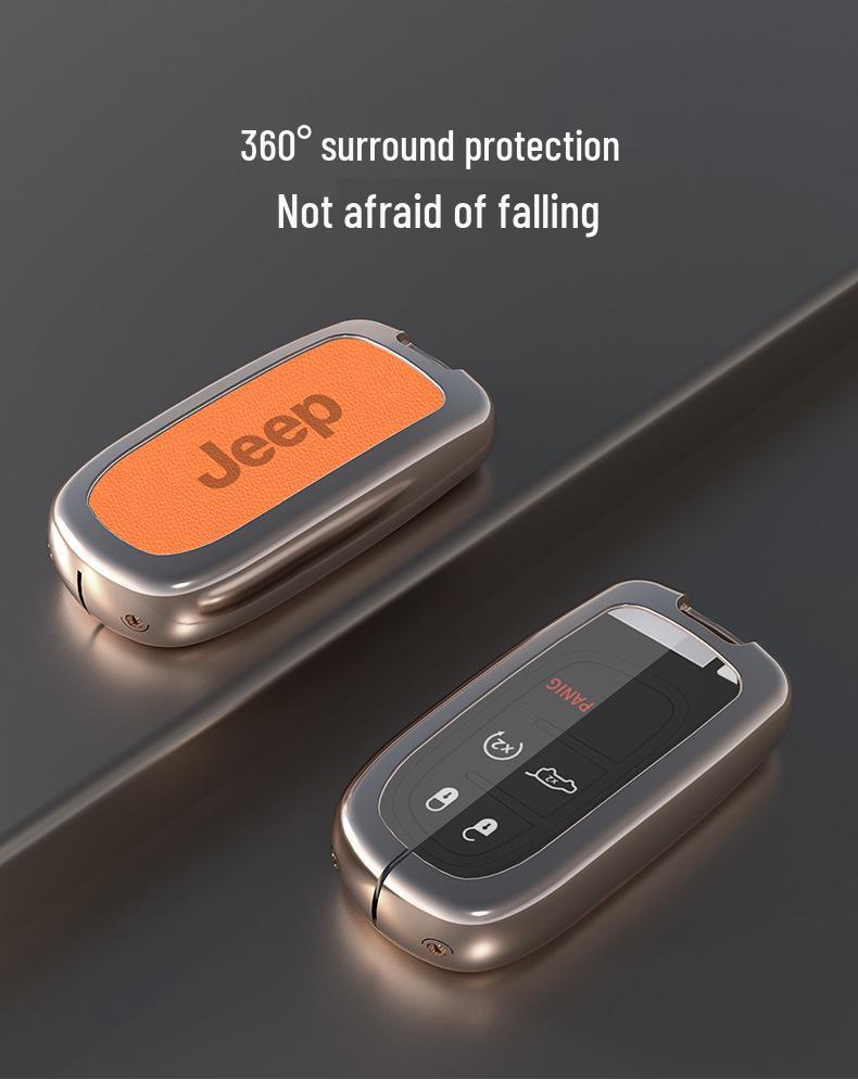 Metal Key Shell for Jeep: Compass, Renegade, Cherokee, Wrangler