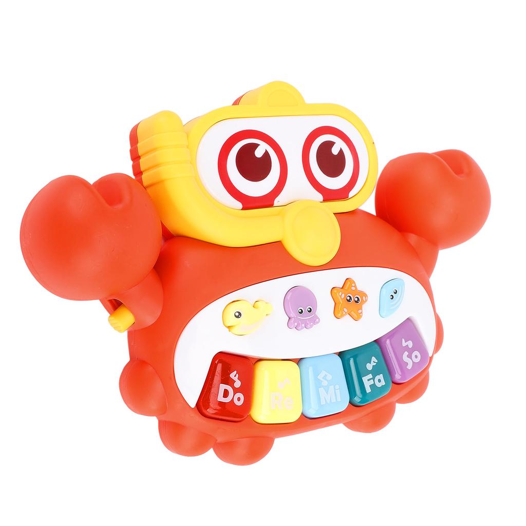 Leuchtendes Baby Klavier Spielzeug Multifunktionales Früherziehungs Krabbenförmiges Säuglingstastaturspielzeug für Baby