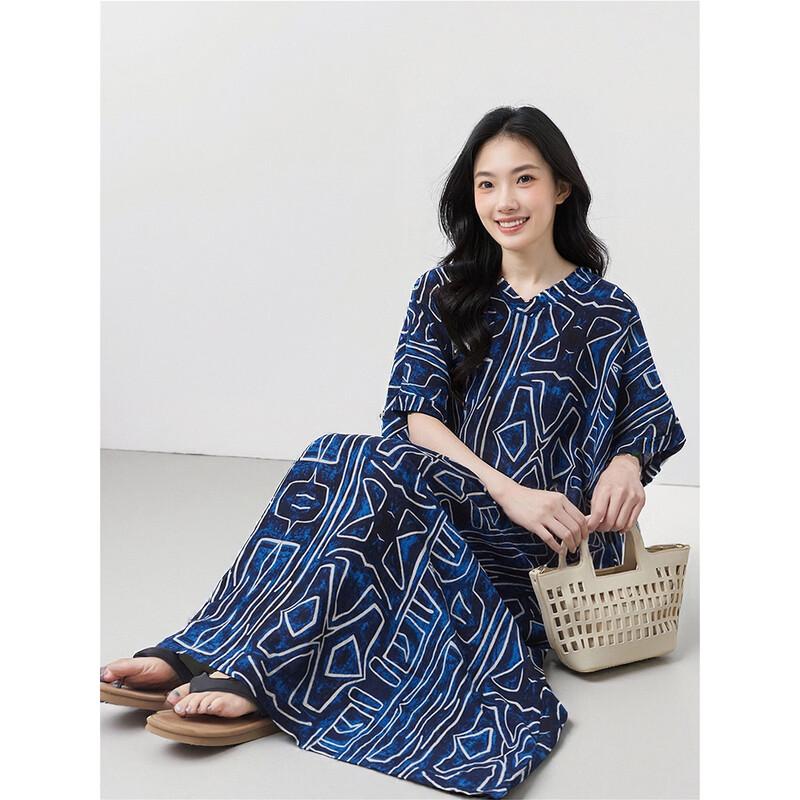 Aiyilian Women s Summer Retro Print Dress