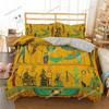 Egyptian Print Duvet Cover Set,3D Ancient Egypt Tribe Decor Comforter Cover Set for Adult Women King Size Polyester Bedding Set7