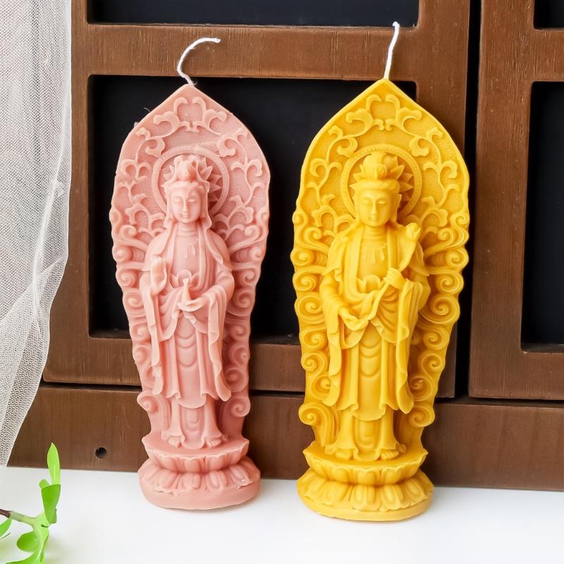 Flexible Silicone Mold Handmade Scented Candle Mould 3D Prayer Shaped Aromatherapy Jewelry Mold Home Decorations