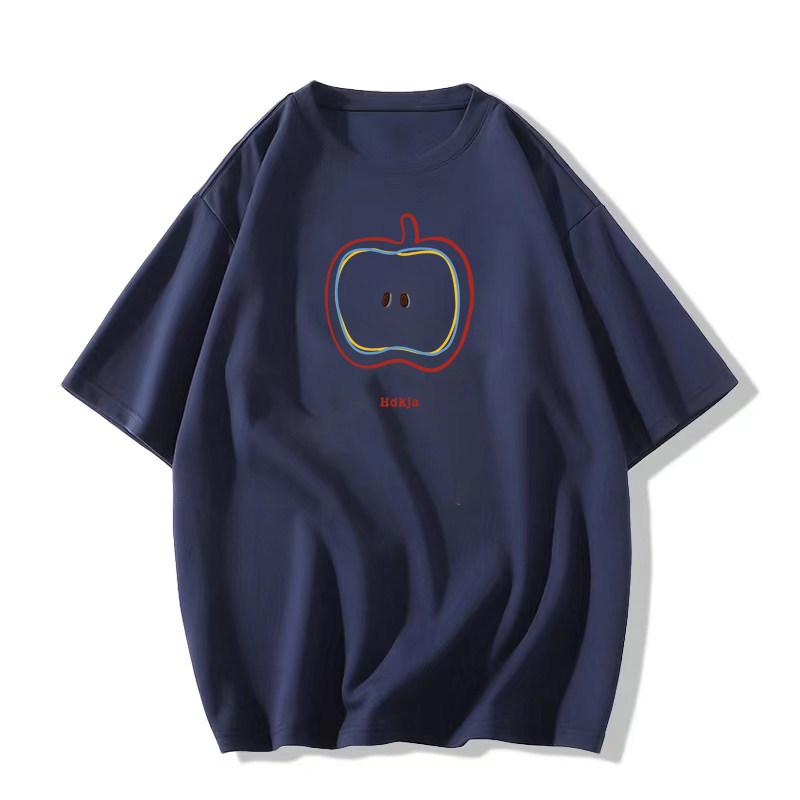 

Women s Plus-Size Pure Cotton Loose Half-Sleeve T-Shirt - New Summer Designer Style XL (115-130 jin) темно-синий