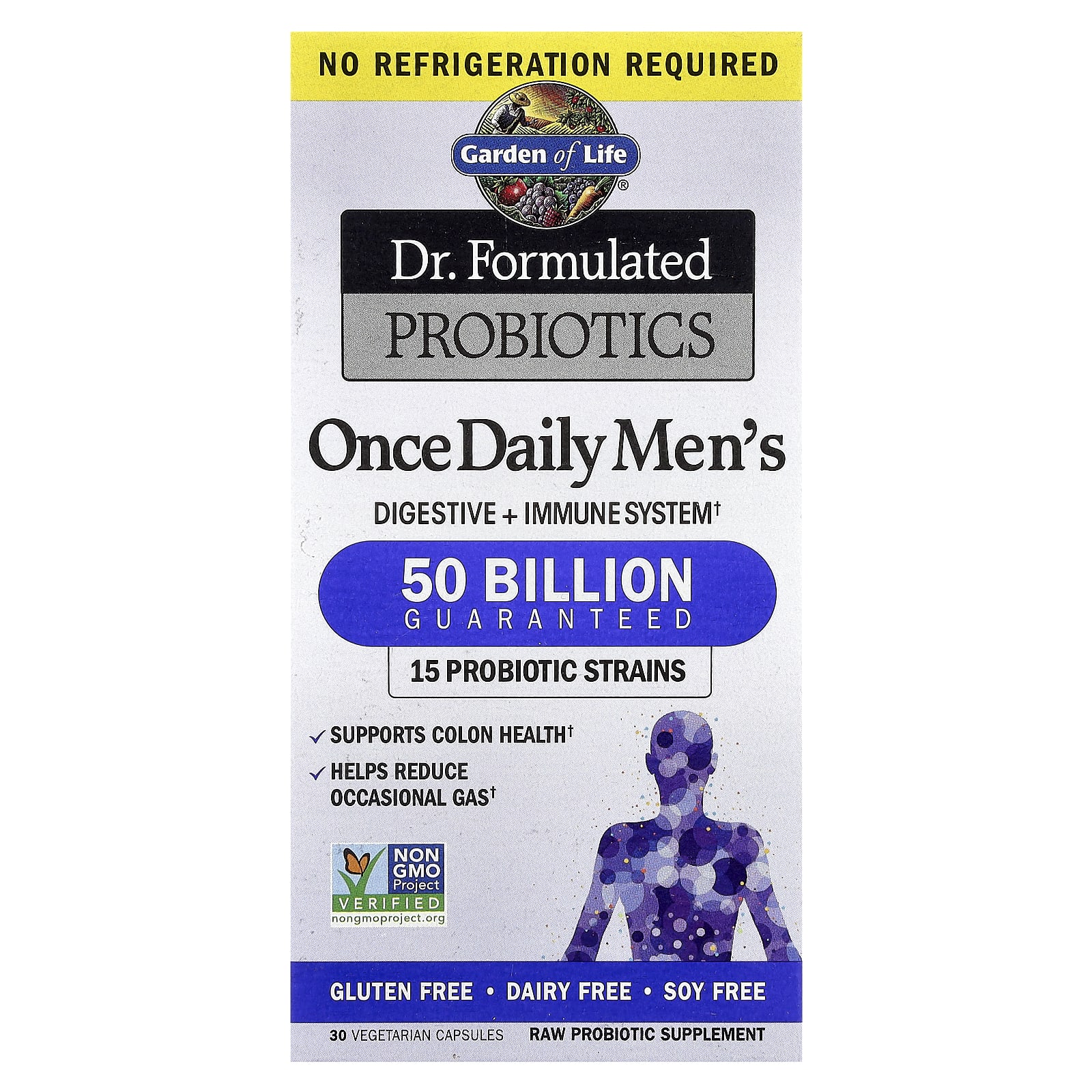 

Dr. Formulated Probiotic, Men s One Daily, 50 Billion, 30 Veggie Caps