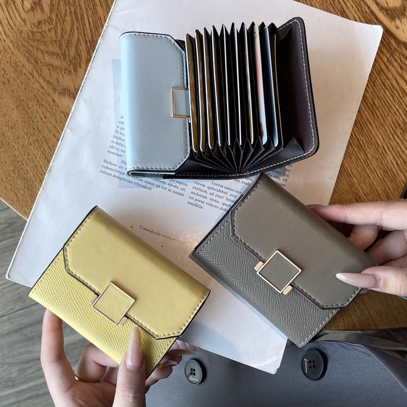 Leather Card Bag Women's Multi-card Driver's License Bank Holder Small Large Capacity