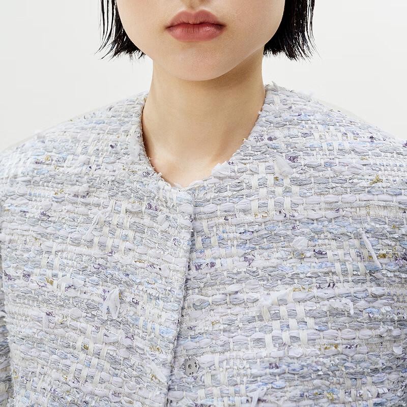 LESS 2025 Spring Collarless Long Wool Coat