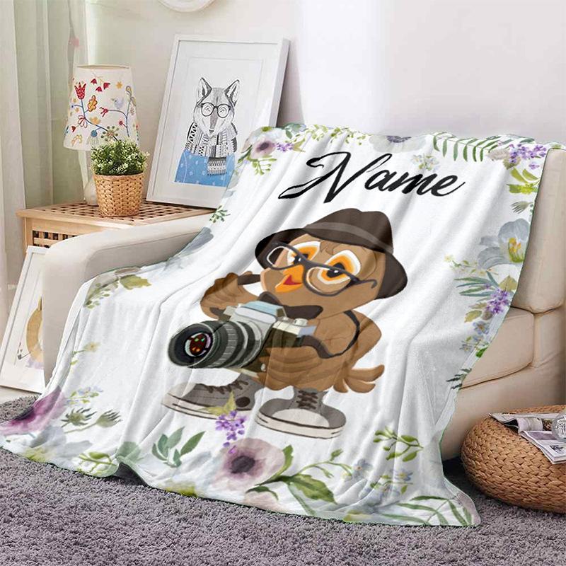 Blankets Children Girls Boys Linen Wool Blankets Personalized Family Friends Flannel Blankets Gifts