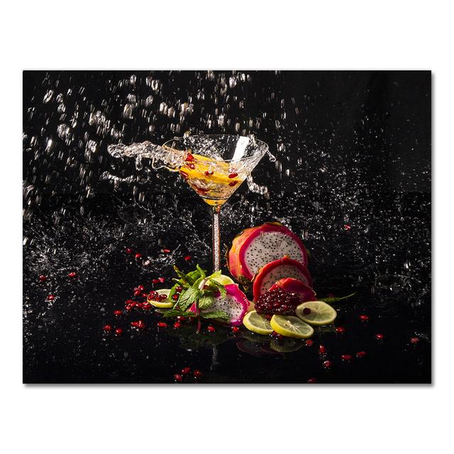 

1 шт., красочные всплески в стекле, летние фрукты, настенные художественные картины для гостиной, кухни, домашнего декора, HD печать, холст, картины без рамки 40*50cm