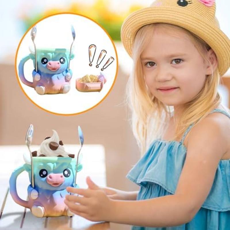 Ice cream cup holder, adorable animal-shaped refrigerator cover, portable dessert lid, insulated decorative accessory, fun kitchenware