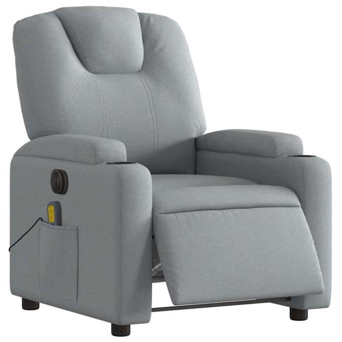 VidaXL Electric Reclining Massage Chair Light Grey Fabric 3204356