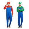 Anime Super Mario Bros Costume Jumpsuit Mario Luigi Cosplay Costume Hat Beard Suit Halloween Costumes For Adult