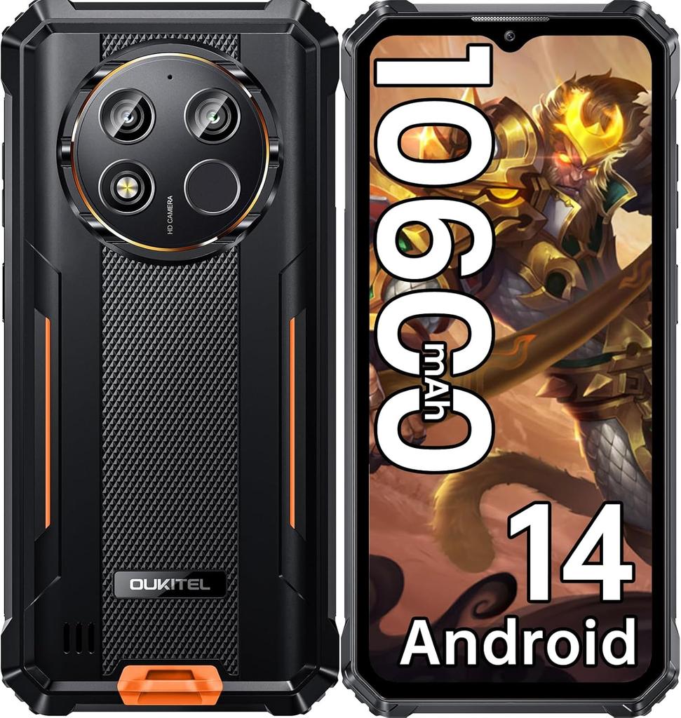 Oukitel WP28E Rugged Cell Phone, 6.52-inch HD+ Display, 10600mAH Smartphone,8GB+64GB, IP68 &IP69K & MIL-STD-810H, Rear Camera 13MP