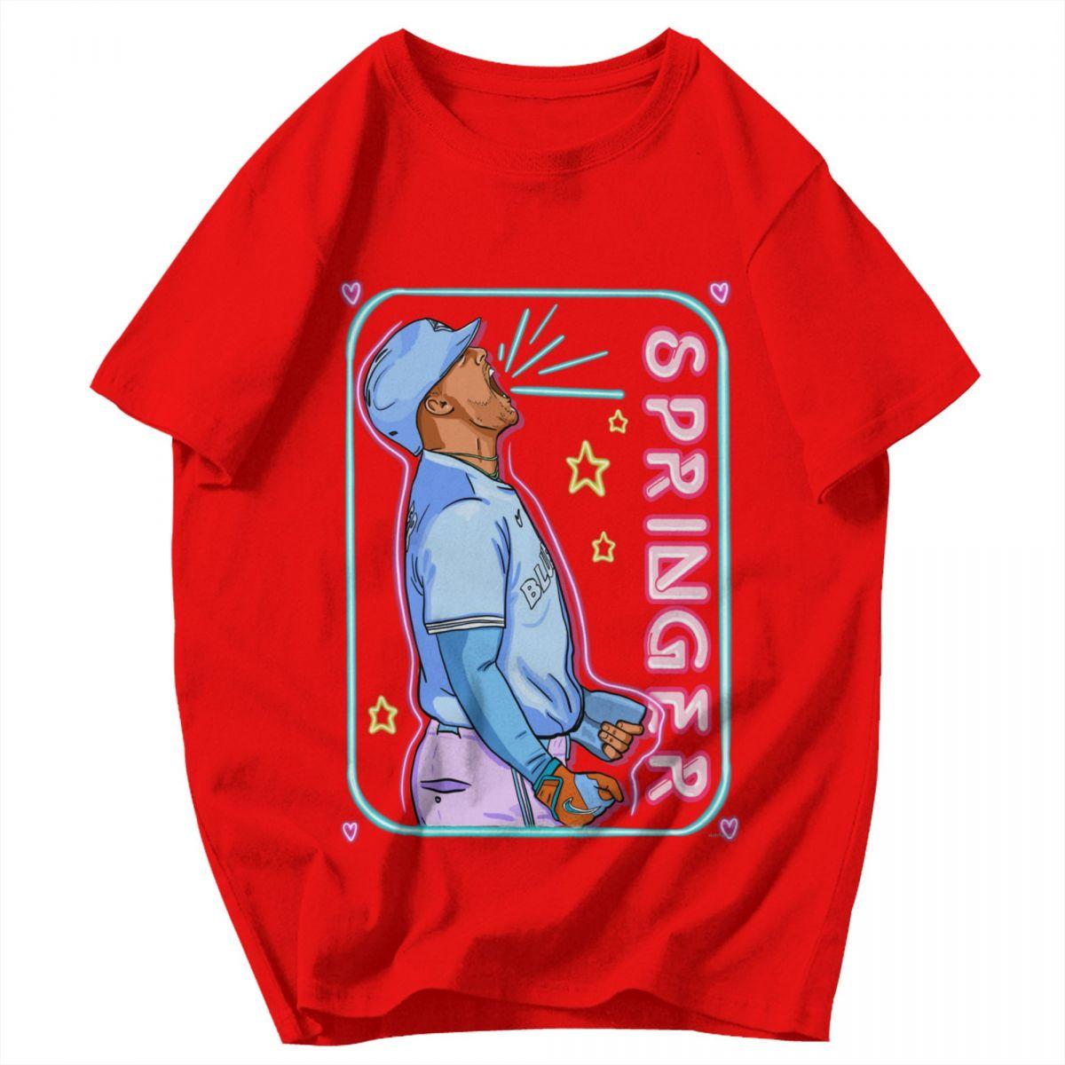 Men T Shirt Blue George Springer Summer Y2K Graphic Anime Unisex Clothes T Shirts S